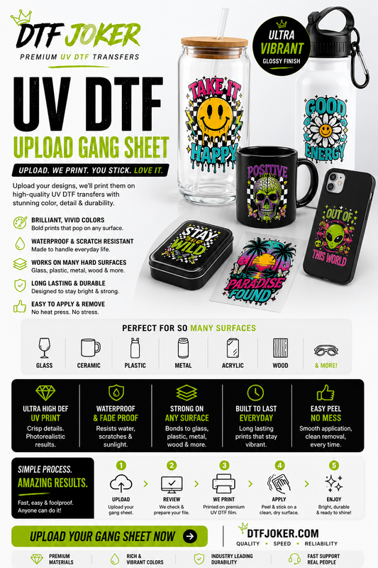 UV DTF Transfers Gang Sheets